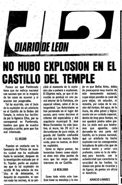 Aclaración en las páginas de Diario de León firmada por Linares. A