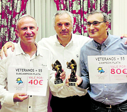 Javier García y Vicente del Pozo, subcampeón y campeón de veteranos plata +55.
