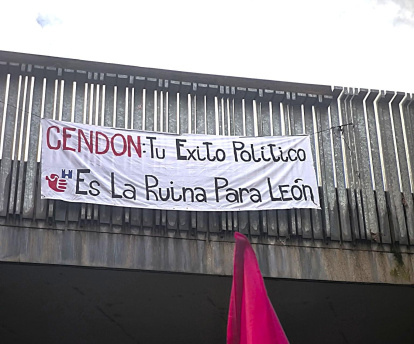 La manifestación recorre la traza de Feve entre la Asunción y la estación de Matallana.
