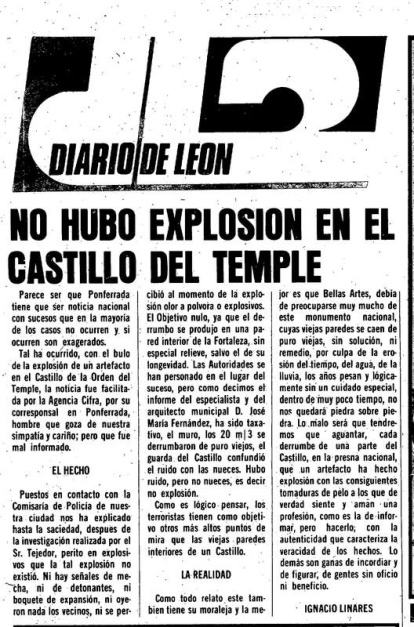 Aclaración en las páginas de Diario de León firmada por Linares. 