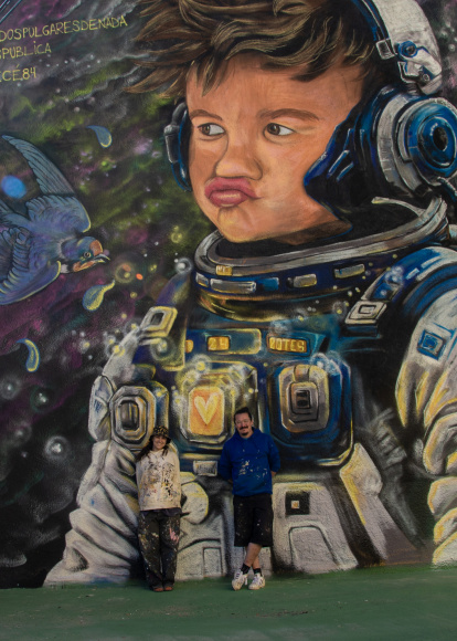 El mural de Darío en La Pola de Gordón.
