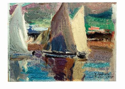 Esta obra fue depositada en el Museo Sorolla por don Francisco Iñiguez Almech, Comisario General del Servicio de Defensa del Patrimonio Artístico Nacional, procedente del Servicio de Recuperación de Obras de Arte, el 25 de agosto de 1951, aspecto que recoge ya el primer catálogo de pintura de la institución, publicado en 1982.