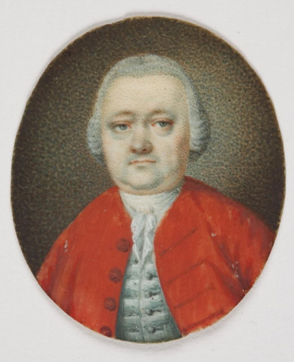 Miniatura oval con retrato masculino de busto largo, en posición frontal, sobre un fondo pardo. Datado entre 1776 y 800. Obra entregada en calidad de depósito por la Comisaría General del Patrimonio Artístico Nacional el 18 de junio de 1943.