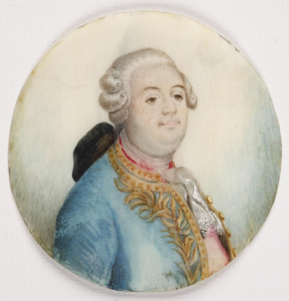 Se desconoce la identidad del caballero retratado, así como la del autor de la miniatura. Por el tipo de indumentaria y el peinado, con el uso de la característica peluca, se sitúa en el siglo XVIII, sin poder precisar mucho más. Obra entregada en calidad de depósito por la Comisaría General del Patrimonio Artístico Nacional el 18 de junio de 1943.