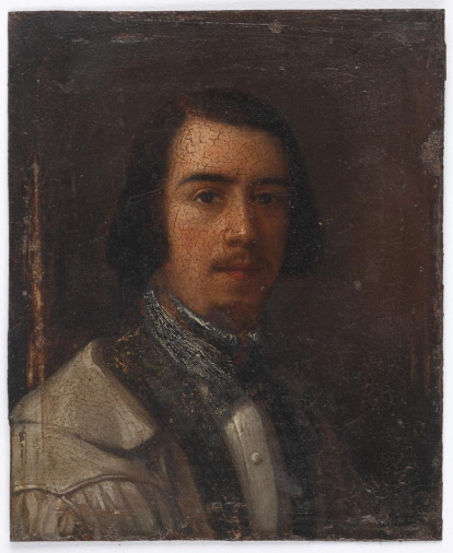 Se desconoce la identidad del caballero efigiado, así como la del autor de la miniatura. El retrato en miniatura fue una de las manifestaciones artísticas más significativas del siglo XIX, pudiendo encontrar ejemplos en distintos tipos de soportes. Obra entregada en calidad de depósito por la Comisaría General del Patrimonio Artístico Nacional el 18 de junio de 1943.