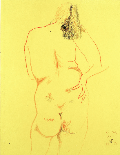 'Pili en amarillos', dibujo de los años 70.