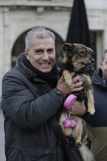 Bendición de los animales por San Antón en la plaza de San Marcelo en León.