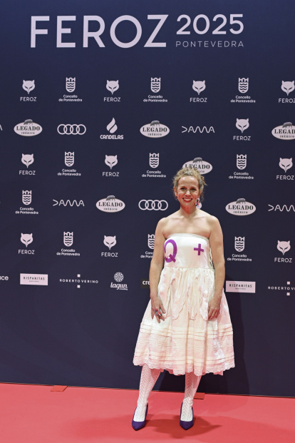 La actriz María Vázquez posa a su llegada a la gala de entrega de la duodécima edición de los Premios Feroz, este sábado en Pontevedra. EFE/ Brais Lorenzo