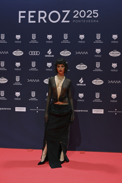 La actriz Cecilia Gómez, posa a su llegada a la gala de entrega de la duodécima edición de los Premios Feroz, este sábado en Pontevedra. EFE/ Brais Lorenzo