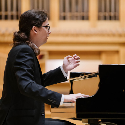 El joven pianista Joan Miquel Fiol.