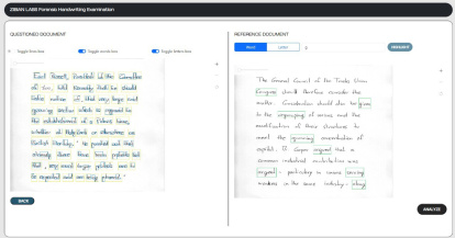 Trabajo con el software que coteja documentos escritos a mano.