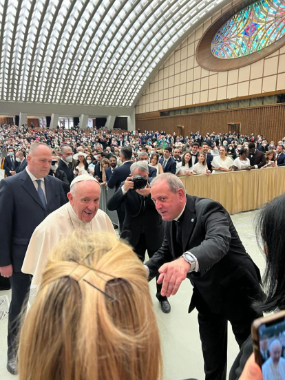 José Manuel del Río junto al papa Francisco en una imagen de archivo.