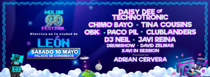 Cartel del festival 'Molan los 90' en León.