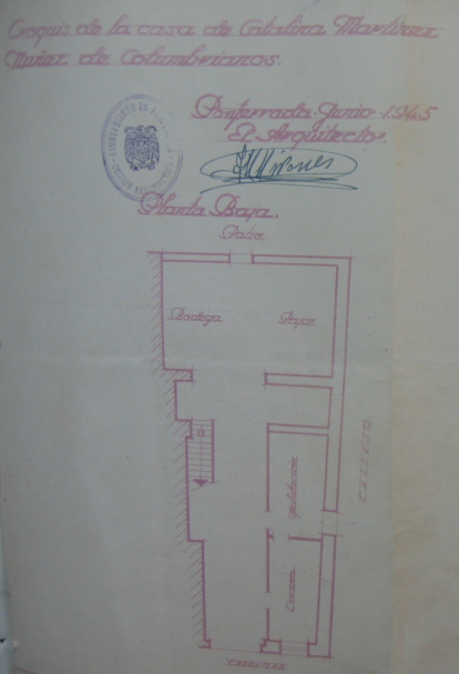 Plano que el arquitecto Mirones hizo de la casa donde ocurrió el tiroteo.