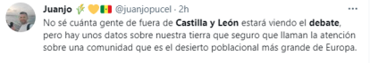 Tweet de Juanjo