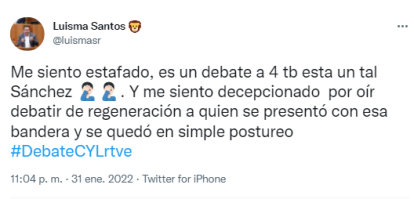 Tweet de Luisma Santos
