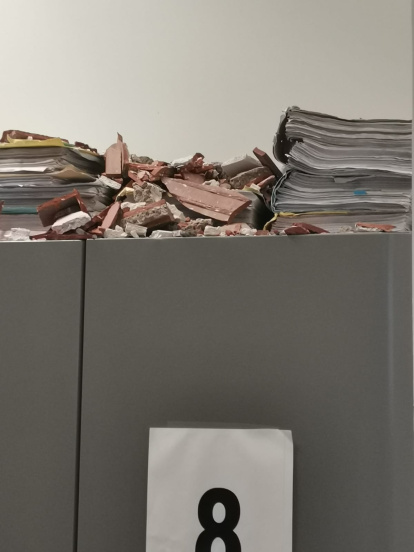 Caída del techo del Servicio de Ejecución en los Juzgados de León
