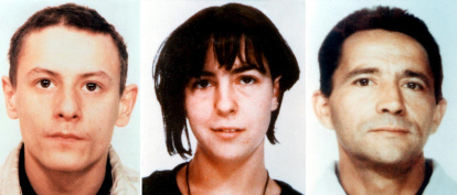 Autores del asalto a un furgón blindado en Vigo, integrantes de Grapo Israel Torralba Blanco y Esther González Ilarraz, y el presunto dirigente de la banda, Fernando Silva Sande.