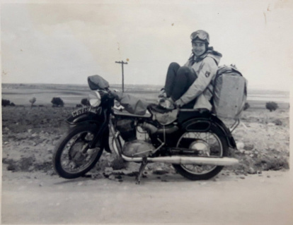 En moto en viaje por España.