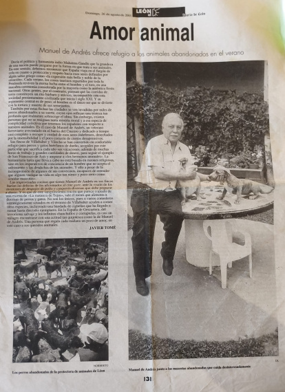 La página de Diario de León en su edición estival de León al Sol en 2001.