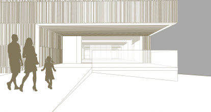 Acceso a la nueva Aula Arqueológica.