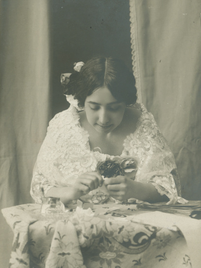Un retrato de María Sánchez Miñambres de joven.