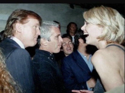 Imagen de Donald Trump junto a Jeffrey Epstein publicada por los demócratas